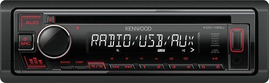 Kenwood Audio KENWOOD KDC-130UR 1 DIN Autoradio met CD & USB | Zwart