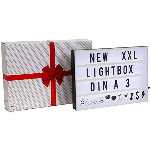 B.K.Licht I LED Lightbox I letterbox I lichtbox I cadeautje I A3 met 120 letters I decoratieve verlichting