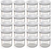 Oputec 24x 230ml inmaakpotten / voorraadpotten TO Ø 82 mm – glazen jampotten – metalen schroefdeksel wit – conservenpotten