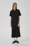 My Essential Wardrobe Mwhelle Polo Long Dress Dames - Jurk - Zwart - Maat XS