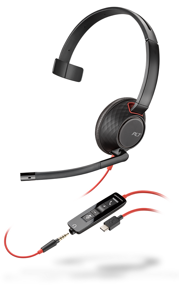 Poly Blackwire 5210 - Headset - Bedraad - Mono - USB-C - Noise Cancelling - Zwart