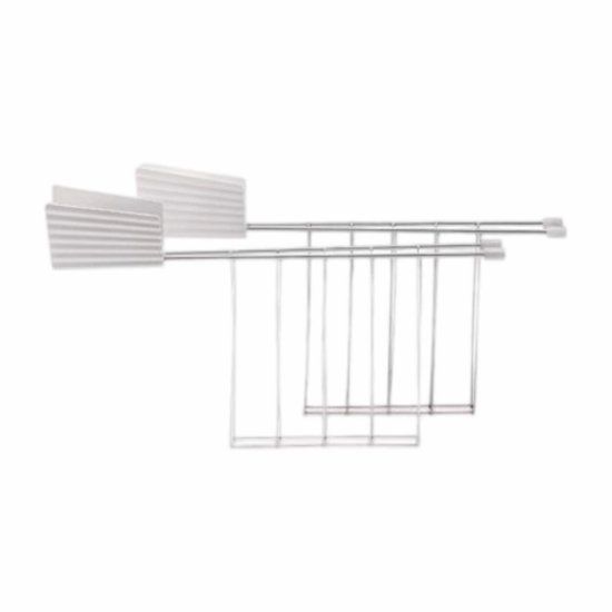 Alessi Plissé MDL08RA W - Design Set bestaande uit twee broodroostertangen, van roestvrij staal en thermoplastisch hars, wit
