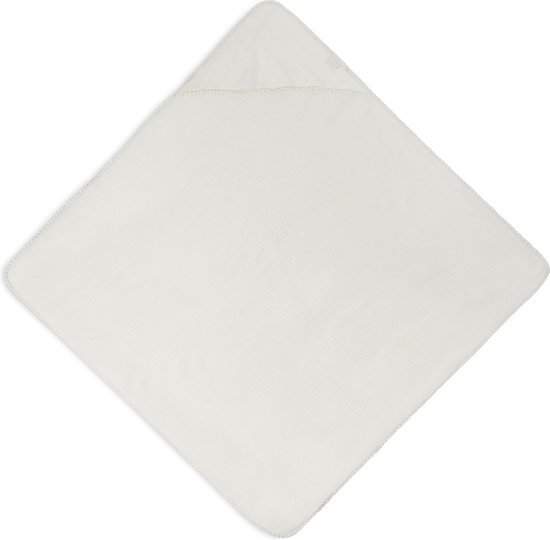 Jollein - Badcape Embroidery - Creme - 100% Badstof Katoen - Baby Handdoek met Badcape, Omslagdoek, Badponcho - 75x75 cm