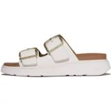 FitFlop Gen-FF Buckle Two-Bar Leather Slides WIT - Maat 40