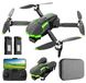 Drone avec caméra 1080p - Quadricoptère pliable pour débutants - Moteur sans balais - Avec 2 batteries et sac de transport