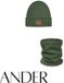 ANDER™ Kinder Muts beanie & Colsjaal Set - Katoen Comfort - Khaki maat 52-56