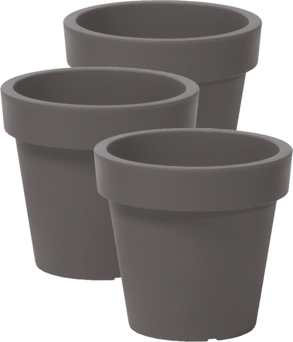 Prosperplast Basic Plantenpot - 3 stuks - Ø16 cm - Steengrijs