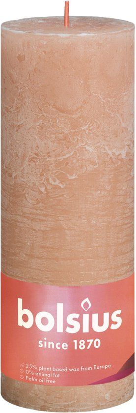 Bolsius Rustiek Shine Stompkaars Misty Pink 19 cm