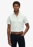 Superdry Oxford overhemd met korte mouwen Heren L Lichtgroen Katoen