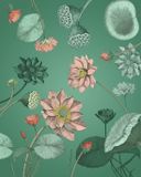 Komar Fotobehang Blissful - Groen - Getekende bloemen