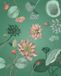 Komar Fotobehang Blissful - Groen - Getekende bloemen