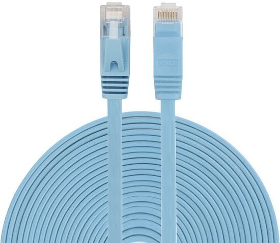 By Qubix internetkabel - 15 meter - blauw - CAT6 ethernet kabel - RJ45 UTP kabel met snelheid van 1000Mbps - Netwerk kabel is zeer stevig