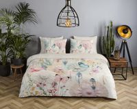 HIP dekbedovertrek mandala's, bloemen en vlinders - Lits jumeaux 240x200/220 cm - Ecru - 100% Katoen satijn