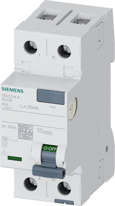 Siemens 5SV33146 Aardlekschakelaar A 2-polig 40 A 0.03 A 230 V