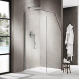 FortiFura Galeria Inloopdouche - 90x200cm - ribbel glas - geborsteld gunmetal (antraciet)