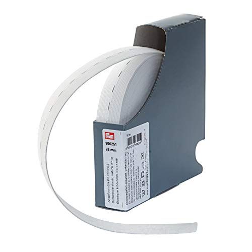 Prym Knoopsgatenelastiek wit (25 mm, 10 m) Elastiek - 1 Stuk