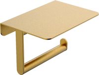 Wiesbaden Alonzo Toilet Roll Holder with Shelf Brushed Brass