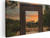 Artaza Canvas Schilderij Cale Llentia Deur Opening in Ibiza - 80x40 - Canvas Print