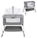 StarTech Reisbed 4-in-1 kinderbed - Bijbedje & wieg - Schommel functie - Wickelkussen - Matras & muggennet - Opbergmand - Grijs