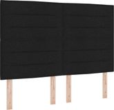 vidaXL Boxspring bed met matras met hoofdeinde Zwart 140 x 200 cm Stof