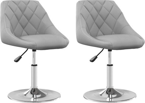 vidaXL Eetkamerstoelen draaibaar 2 st fluweel lichtgrijs