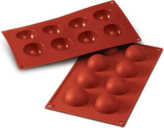 Silikomart Semisfera Siliconen Mal - Ø5cm - Rood