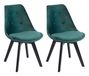 Happy Garden Set van 2 NORA groene fluwelen stoelen met kussen