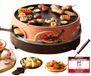 Merkloos Pizza oven 3-in-1 pizza raclette grill Mini pizza 6 personen Terracotta-oranje
