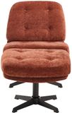 Vente-unique Fauteuil met voetenbank in gestructureerde terracotta stof TOLOZI