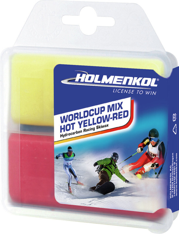 Holmenkol Worldcup Mix Hot Base Wax 2x35g, yellow-red 2019 Ski wax & Onderhoud