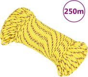 vidaXL Boot touw 3 mm 250 m polypropyleen geel