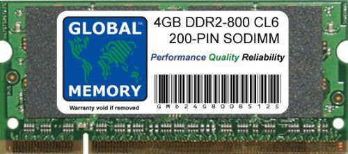 GLOBAL MEMORY 4GB DDR2 800MHz PC2-6400 SODIMM Laptop RAM