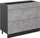 Vicco Keukenonderkast R-Line, Beton/Antraciet, 100 cm zonder werkblad