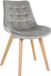 CLP Brook Chaise de salle à manger - Cadre en bois - Velours - Velvet - gris