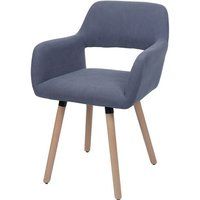 Eetkamerstoel HWC-A50 II, stoel keukenstoel gestoffeerde stoel, hout stof/textiel koord (400g/m²) MVG ~ donkergrijs