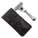 Parker Safety Razor S Chrome Travel Grip Razor (Accepte Mach 3 en Gillette3 Blades) - Inclusief echt lederen hoes