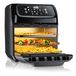 Arendo heteluchtfriteuse, 1800 W, airfryer met 3D circulatie, mini-oven 12 liter, BPA-vrij, zonder olie, kijkvenster, timer, vaatwasmachinebestendige onderdelen, oververhittingsbeveiliging, zwart