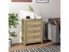 HOMCOM Commode 4 tiroirs Bohémienne résine tressée effet bois