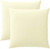 vidaXL Kussensloop 2 stuks HEERLEN Crèmekleurig 80 x 80 cm Polyester