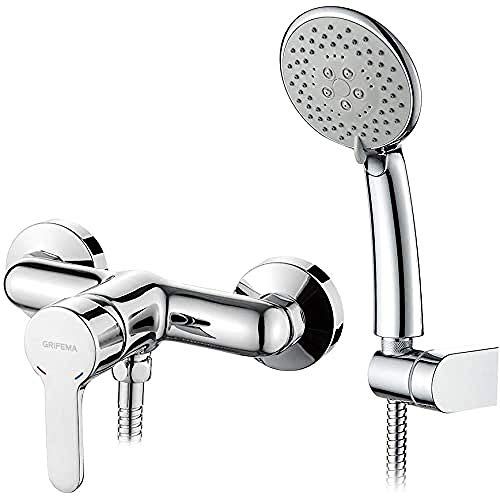 GRIFEMA Porto - shower tap with artichoke, hose and support, chromium [exclusive in Amazon]