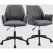 Jill Bureaustoelen Set van 2 - Antraciet Microfiber - 58,5 x 64 x 82,5-91,5 cm - In Hoogte Verstelbaar