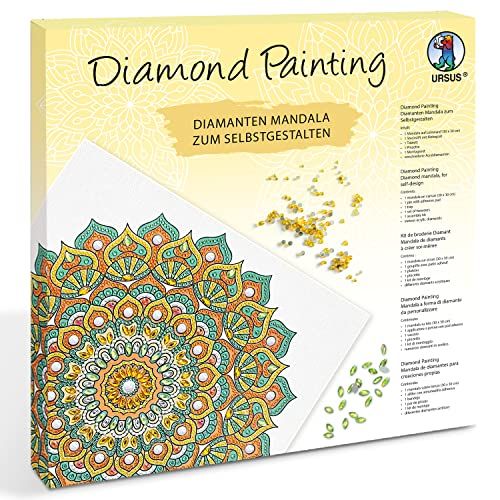 Ursus Diamond Painting Mandala Set 7 - Mint/Oranje/Geel - Handwerkset