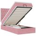 vidaXL Ottoman bed with mattresses and LEDs 140x190cm velvet pink