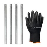 vasalat Schroefdraadstang M10 1000 mm verzinkt set, sterkteklasse 8.8