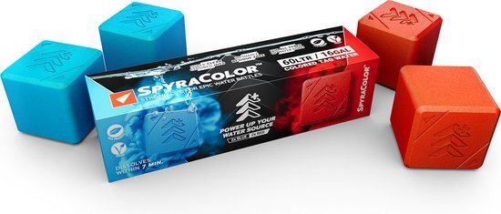 SPYRA - SpyraColor Water Dye - Intense, Vibrant, and Dissolving Color Dye Pack for Water Fights - Washable and Residue-Free Multi-Pack - Outdoor, Pool, Summer Toys for Adults and Kids (Blue and Red)