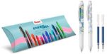 Pentel BLN75KW Energel Kawaii 0,5 mm zwarte inkt 2 stuks (textuur onigiro/uchiwa) & 2 gratis blauwe vullingen