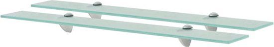 vidaXL Zwevende schappen 2 stuks 70x10 cm 8 mm glas