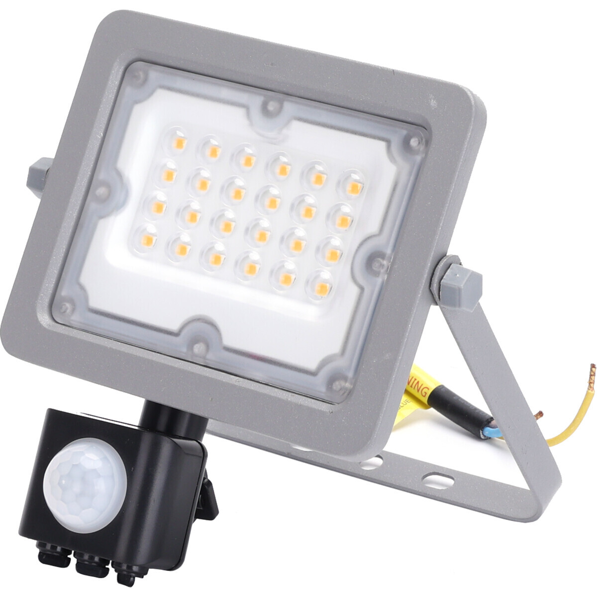 BES LED LED Bouwlamp met Sensor - Aigi Zuino - 20 Watt - Natuurlijk Wit 4000K - Waterdicht IP65 - Kantelbaar - Mat Grijs - Aluminium