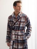 Pastunette - Badjas - Urban Essence - Fleece - Grijs geruit - Maat M