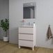 Saniclass Chaci PLUS Badkamermeubelset - 60x86x46cm - keramische wastafel wit - 1 wasbak - 1 kraangat - 3 lades - rechthoekige spiegel - mat cotton (beige)